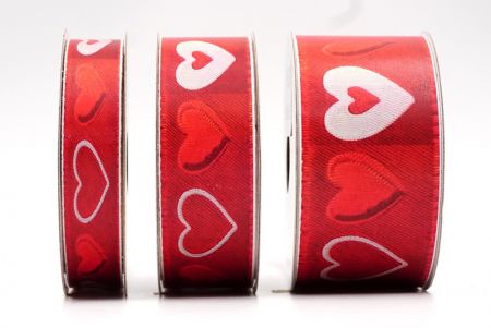 Weißes & rotes Valentinstagsherz Jacquardband_AI-KN